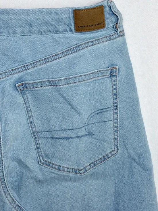 American Eagle Outfitters Pale Blue Wide-Leg Denim Jeans - Picture 4 of 8